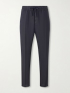 Altea - Mattia Straight-Leg Linen Drawstring Trousers - Blue