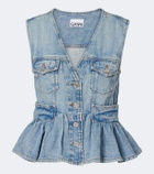 Ganni Peplum denim top