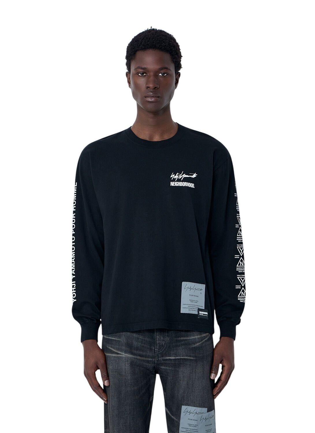 YOHJI YAMAMOTO Black NEIGHBORHOOD Edition Long Sleeve T-Shirt