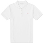 Maison Kitsuné Men's Tricolour Fox Polo Shirt in White