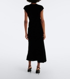 Rixo Arlette draped velvet midi dress