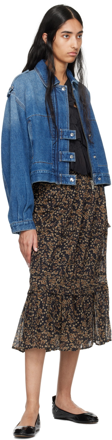 Isabel Marant Etoile Black & Beige Diya Maxi Skirt Isabel