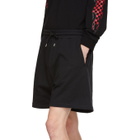 McQ Alexander McQueen Black Racing Swallow Shrunken Shorts