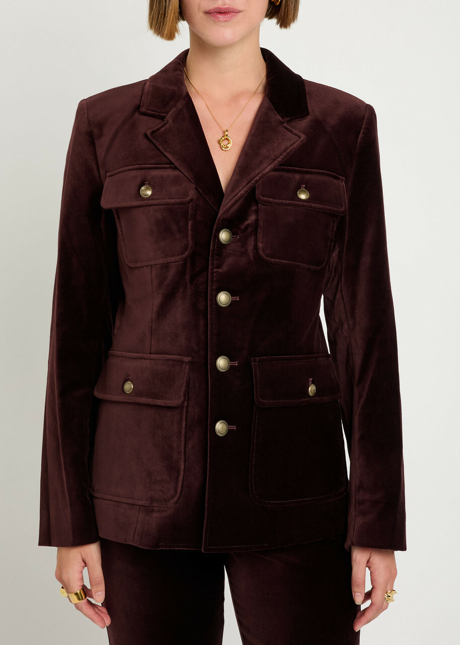 Paige Reign Velvet Jacket Aubergine