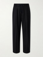 Barena - Mado Wide-Leg Wool-Blend Drawstring Trousers - Black