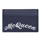 Alexander McQueen Navy Logo Card Holder