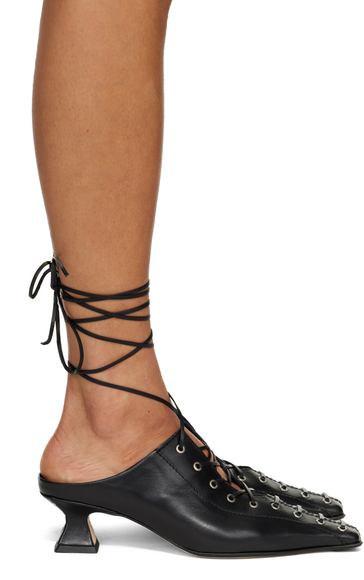 Miista Black Asia Courts Mule Heels