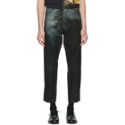 McQ Alexander McQueen Black and Green Patterned Recycled Jeans