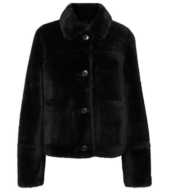Photo: Yves Salomon Shearling-trimmed leather jacket