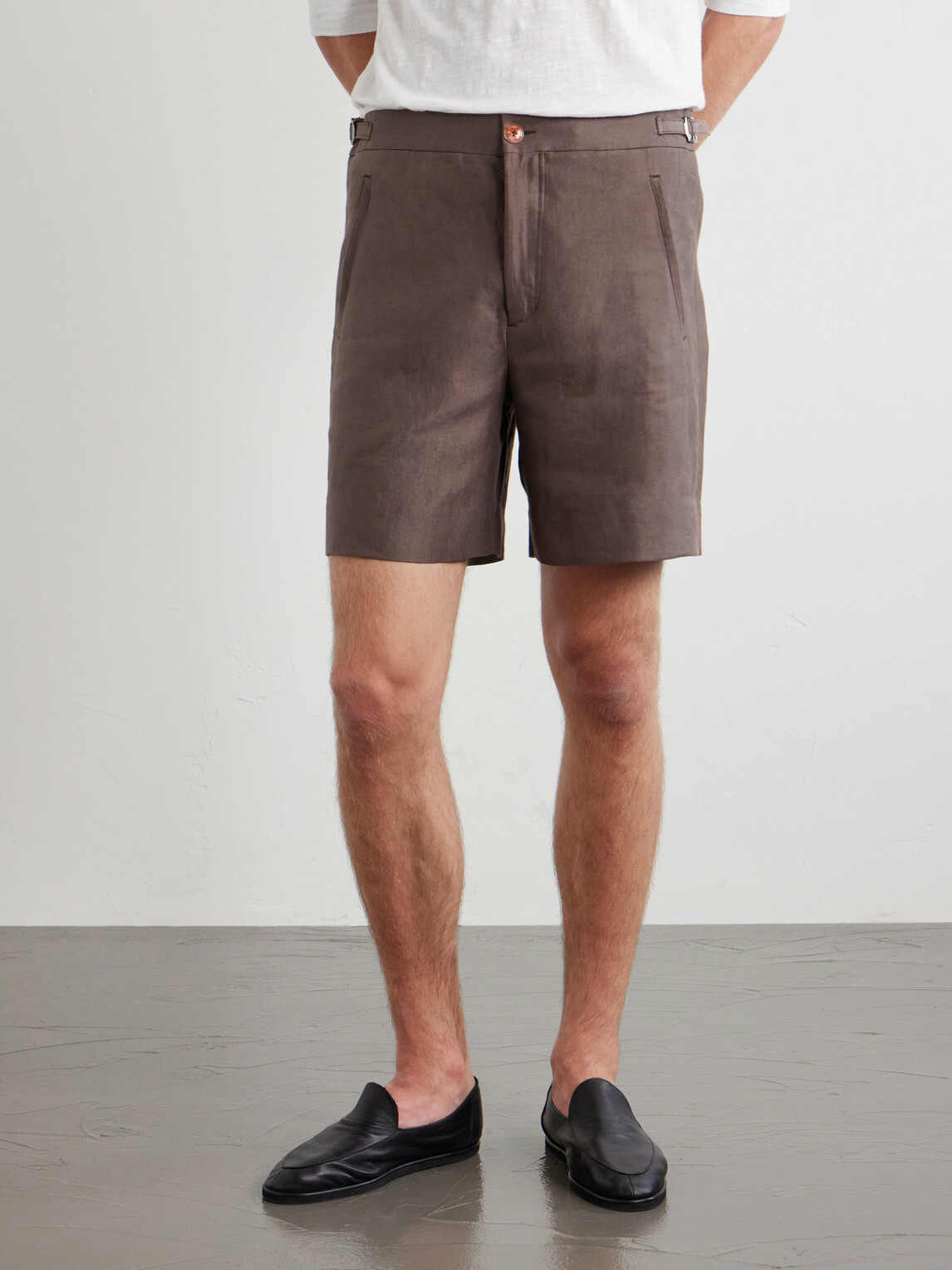 God's True Cashmere - Straight-Leg Linen-Twill Shorts - Brown