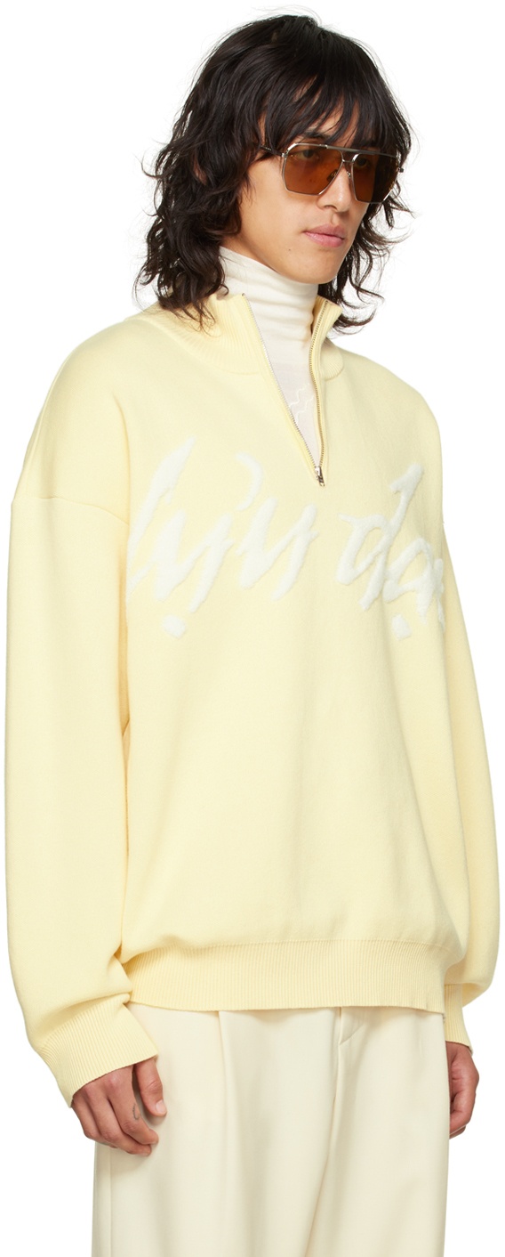 LU'U DAN SSENSE Exclusive Yellow Half-Zip Sweater