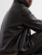 LOEWE - Full-Grained Leather Jacket - Brown