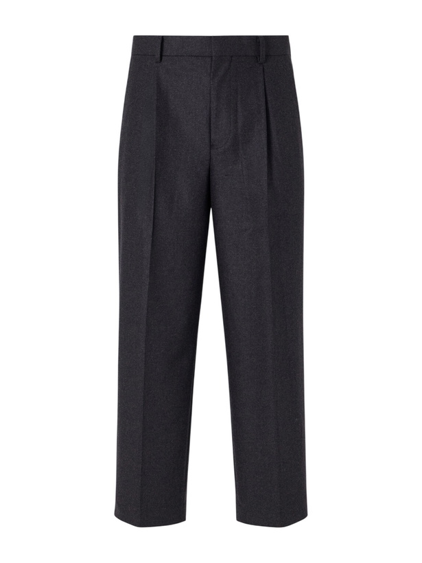 Photo: ATON - Pleated Straight-Leg Merino Wool Suit Trousers - Gray