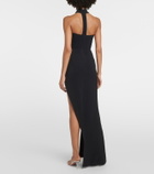 David Koma Crystal-embellished asymmetric gown