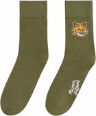 Maison Kitsuné Cotton Socks With Logo