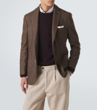 Kiton Prince of Wales check virgin wool blazer