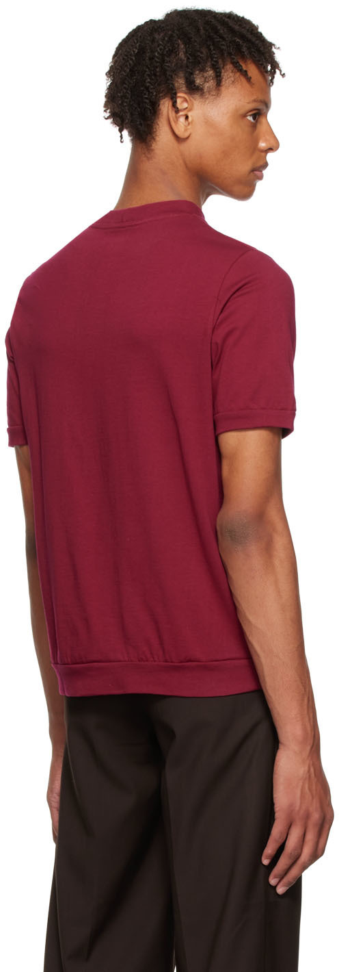 Lukhanyo Mdingi Burgundy Cotton T-Shirt