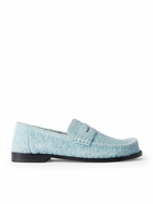 LOEWE - Campo Brushed-Suede Penny Loafers - Blue