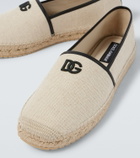 Dolce&Gabbana DG Leather-trimmed espadrille sandals