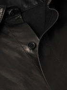 A.PRESSE - Leather Shirt Jacket - Black