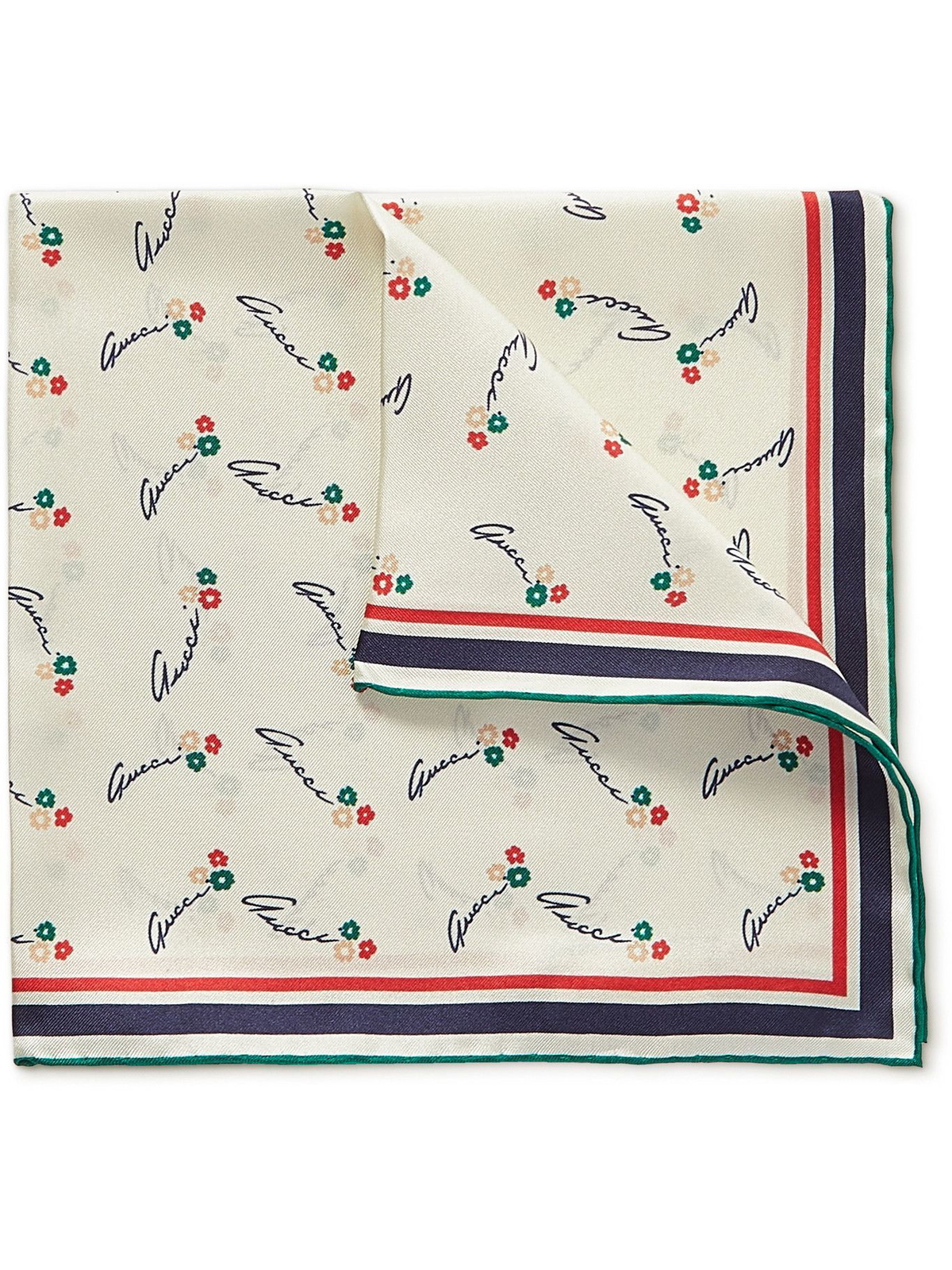 Black GG-jacquard silk pocket square, Gucci