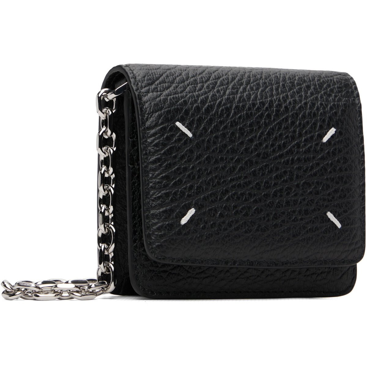 Maison Margiela Black Four Stitches Chain Wallet