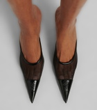 Saint Laurent Renée mesh and leather mules