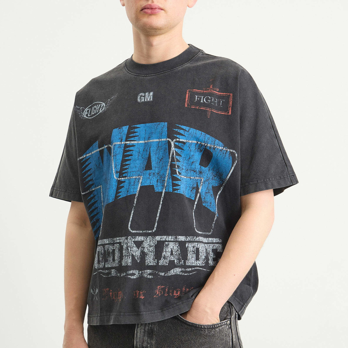 God Made Men's War T-Shirt in Black