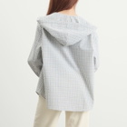 DUNST Women's Classic Hooded Shirt in Cream Check