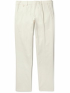 Agnona - Slim-Fit Straight-Leg Stretch-Cotton and Cashmere-Blend Twill Trousers - Neutrals