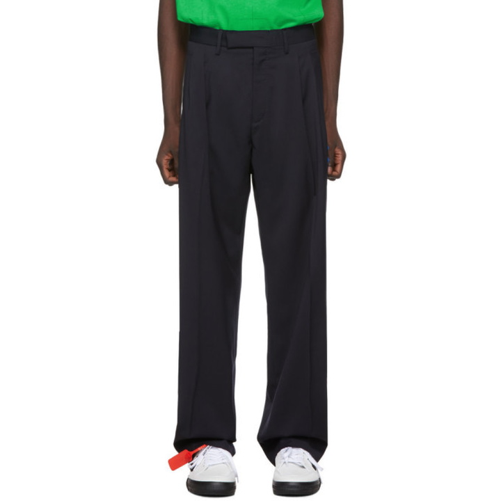 Photo: Off-White Navy Wool Classic Trousers
