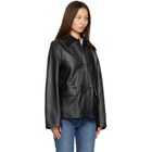 TOTEME Black Grained Leather Jacket