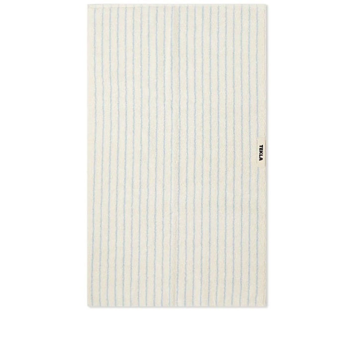 Photo: Tekla Fabrics Organic Terry Hand Towel in Baby Blue Stripes