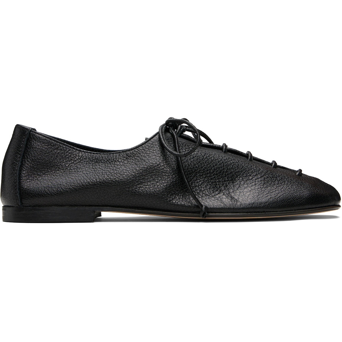 HEREU Black Plegada Shiny Oxfords
