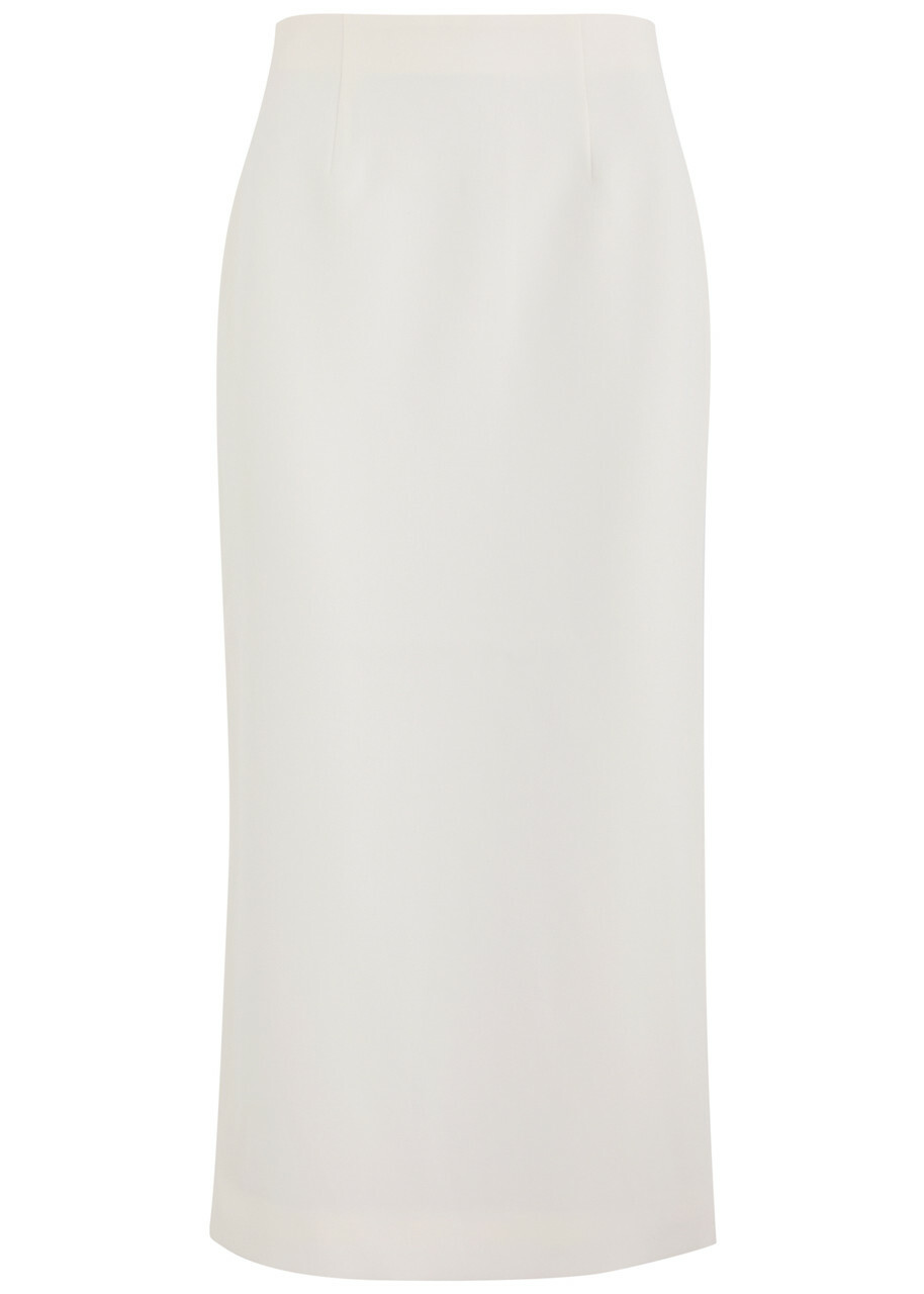 Roland Mouret Crepe Midi Skirt Cream