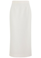 Roland Mouret Crepe Midi Skirt Cream