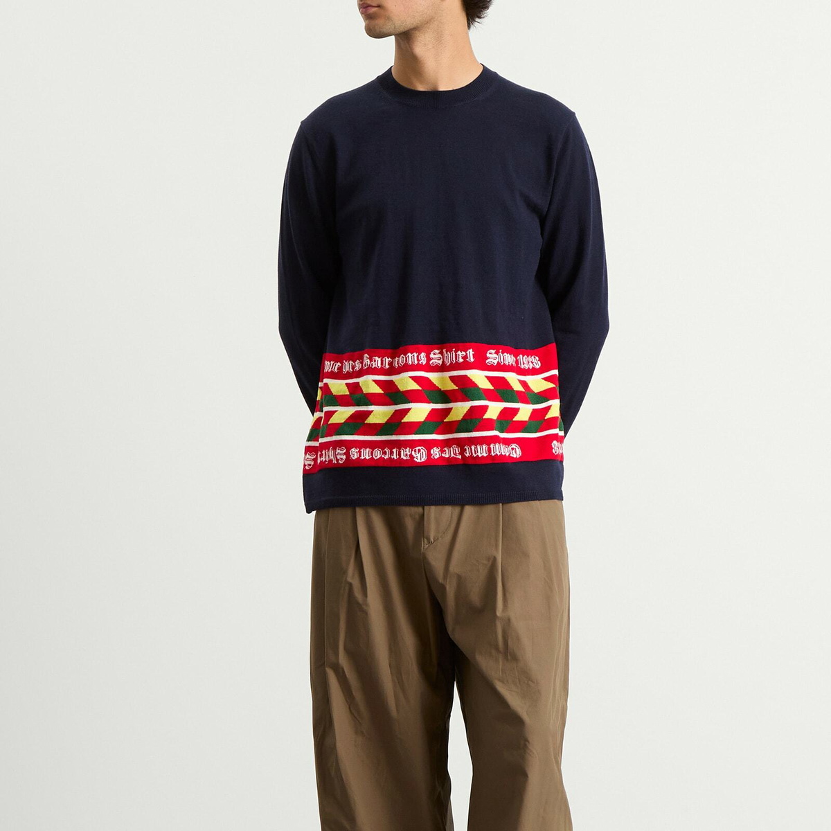 Comme des Garçons SHIRT Men's Football Scarf Knit in Navy