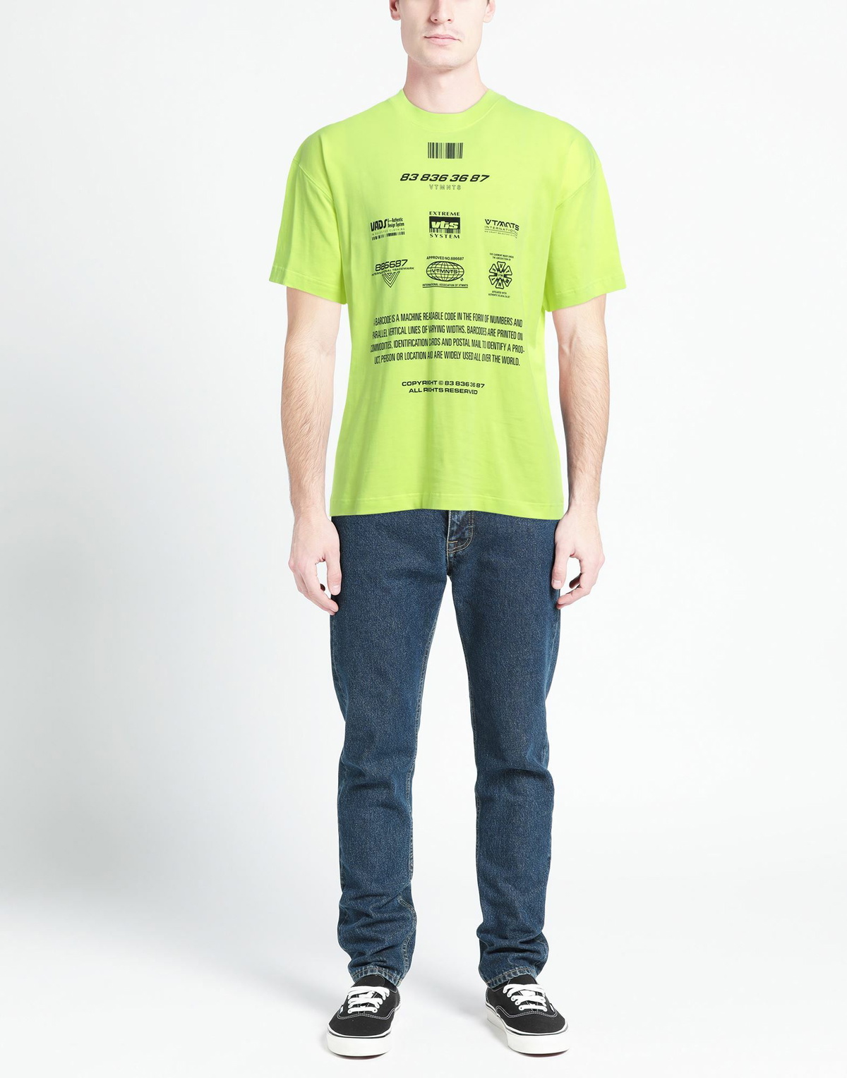 Vetements Mens T-shirt in Yellow