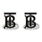 Burberry Black and Silver TB Cufflinks