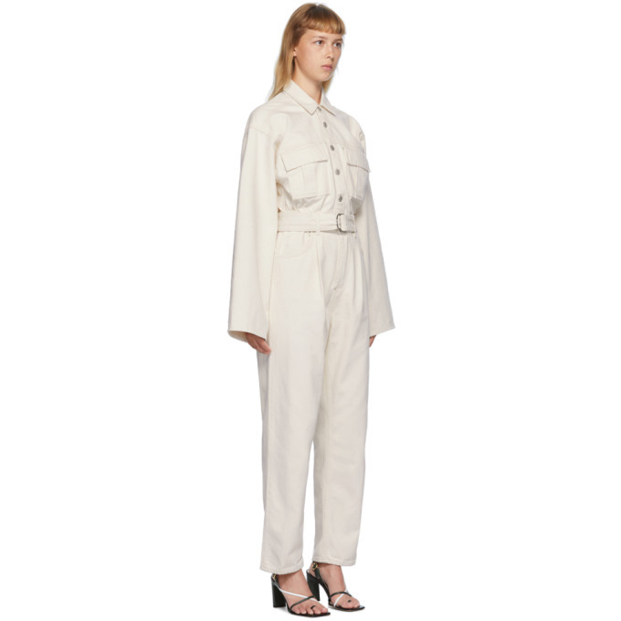 AGOLDE Off White Denim Tatum Jumpsuit