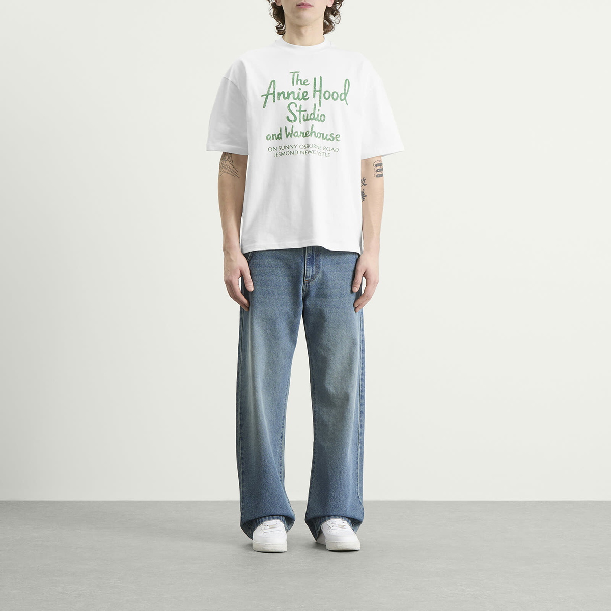 ANNIE HOOD Men's AH Factory T-Shirt in White