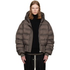 Rick Owens Taupe Tower Hooded Jacket