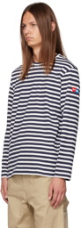 Comme des Garçons Play Navy & White Invader Edition Long Sleeve T-Shirt
