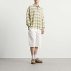 AMI Paris Men's Mercerised Jersey ADC Stripe Polo in Gris Chine/Jaune/Blanc