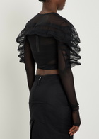 Rick Owens Rhino Cropped Tulle top Black