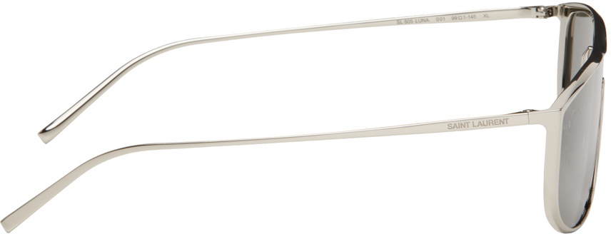 NEW SAINT LAURENT LUNA SL605 001 SILVER GRAY SHIELD SUNGLASSES SL 605 SHIELD Saint Laurent | Accessories | New Saint Laurent Sl65 Luna  main image 4