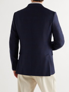 Ermenegildo Zegna - Prince of Wales Checked Wool and Silk-Blend Blazer - Blue
