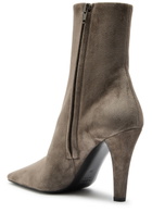 Saint Laurent Jill 95 Suede Ankle Boots Dark Grey