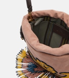 Etro Kalispera Small beaded suede shoulder bag