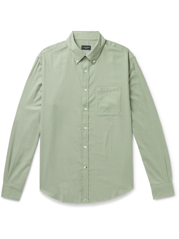 Photo: Club Monaco - Slim-Fit Button-Down Collar Cotton-Flannel Shirt - Green